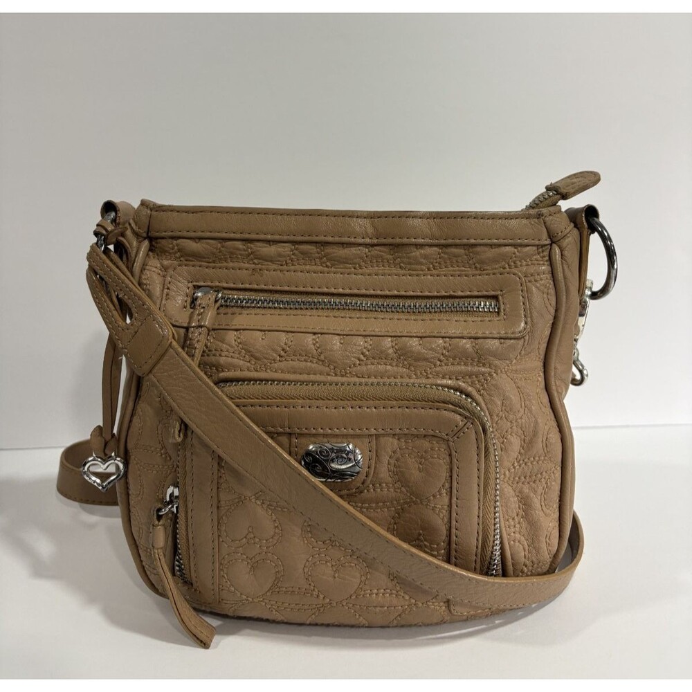 Brighton Park Avenue Brown Quilted Leather Crossbody Purse Stitched Shoulder Bag - Picture 10 of 10